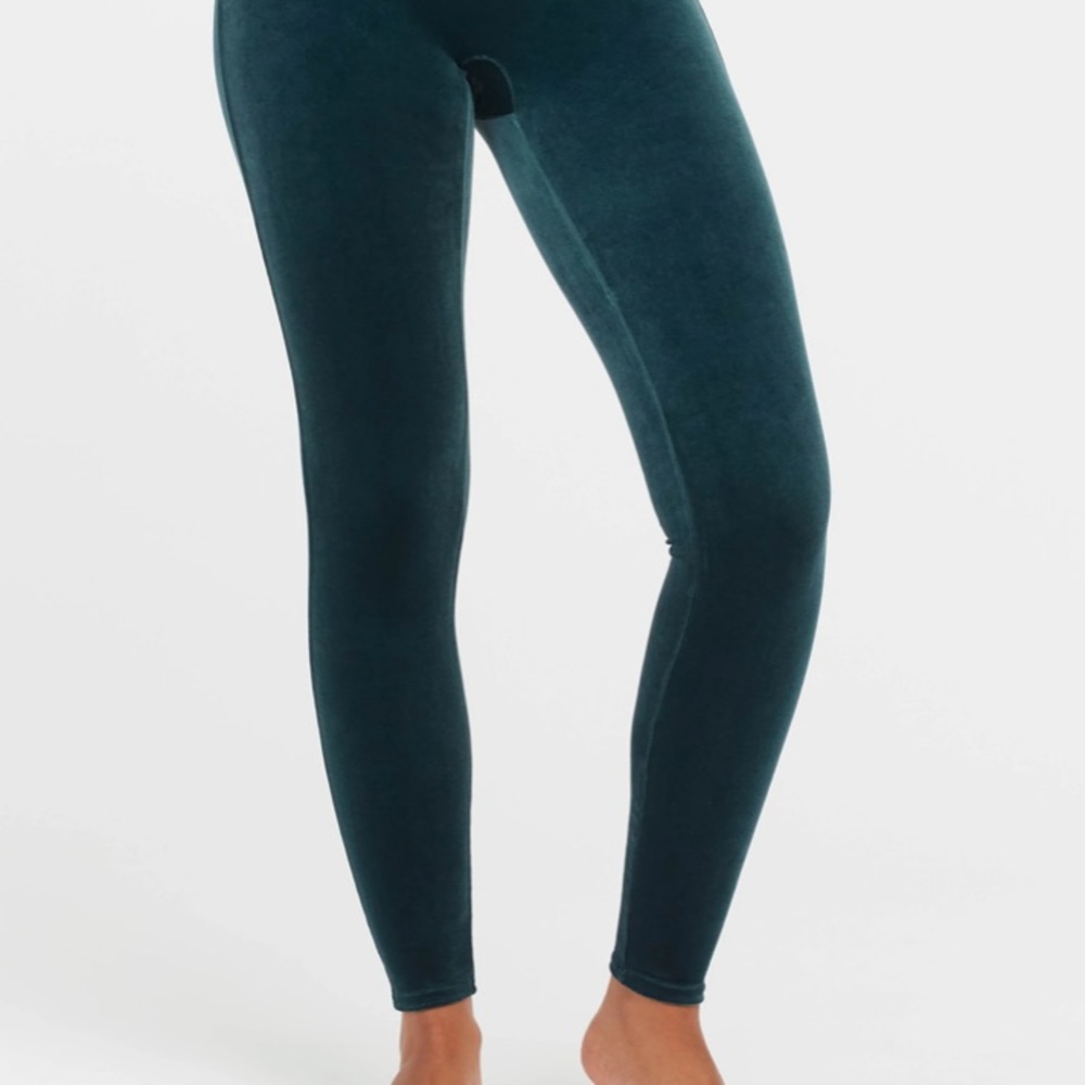 Spanx Velvet Leggings (green)